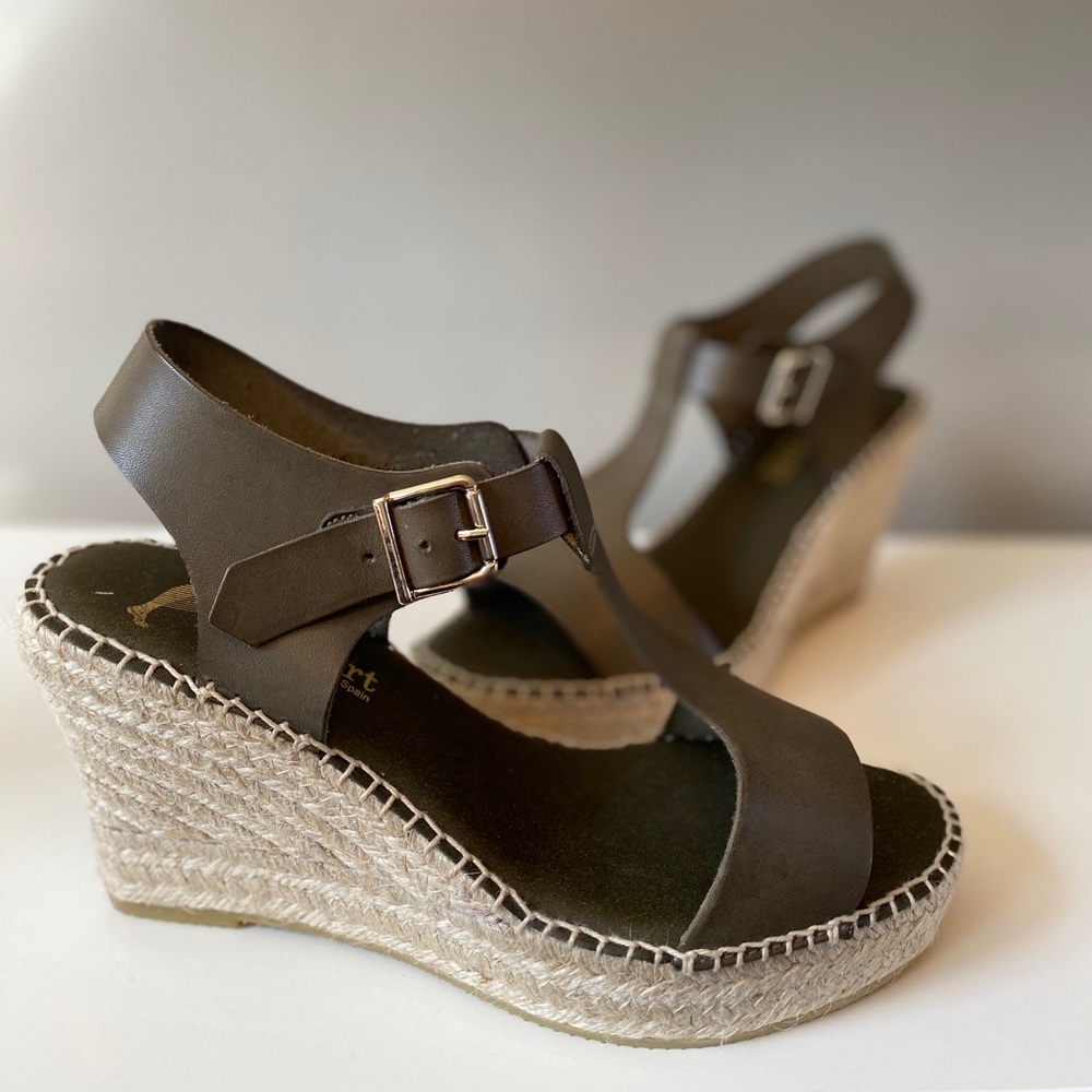 PASEART Made in Spain T-Strap Wedge Espadrilles